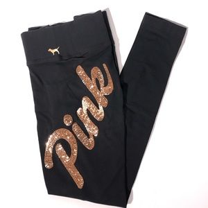 NWT vs pink bling yoga leggings sz xs & small